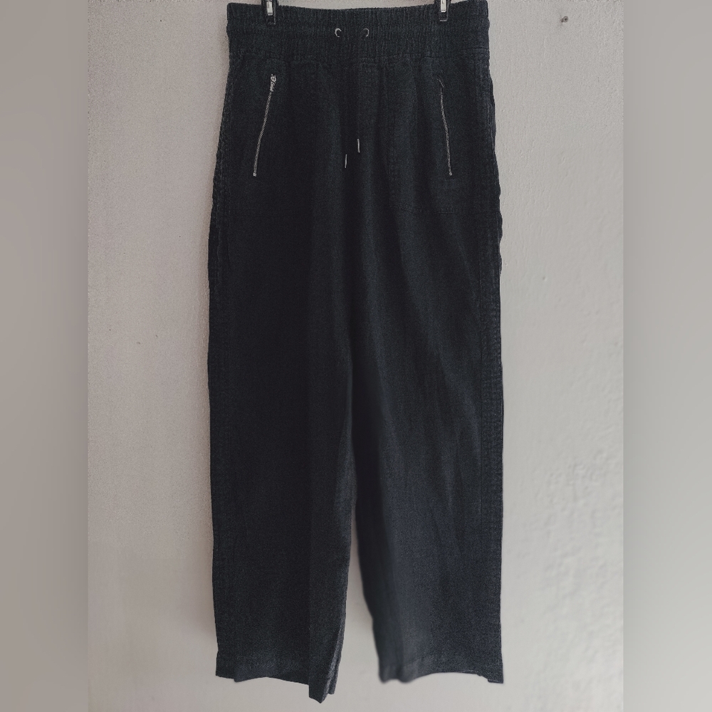 Athleta Cabo Linen Wide Leg Black Pants - Picture 2 of 8